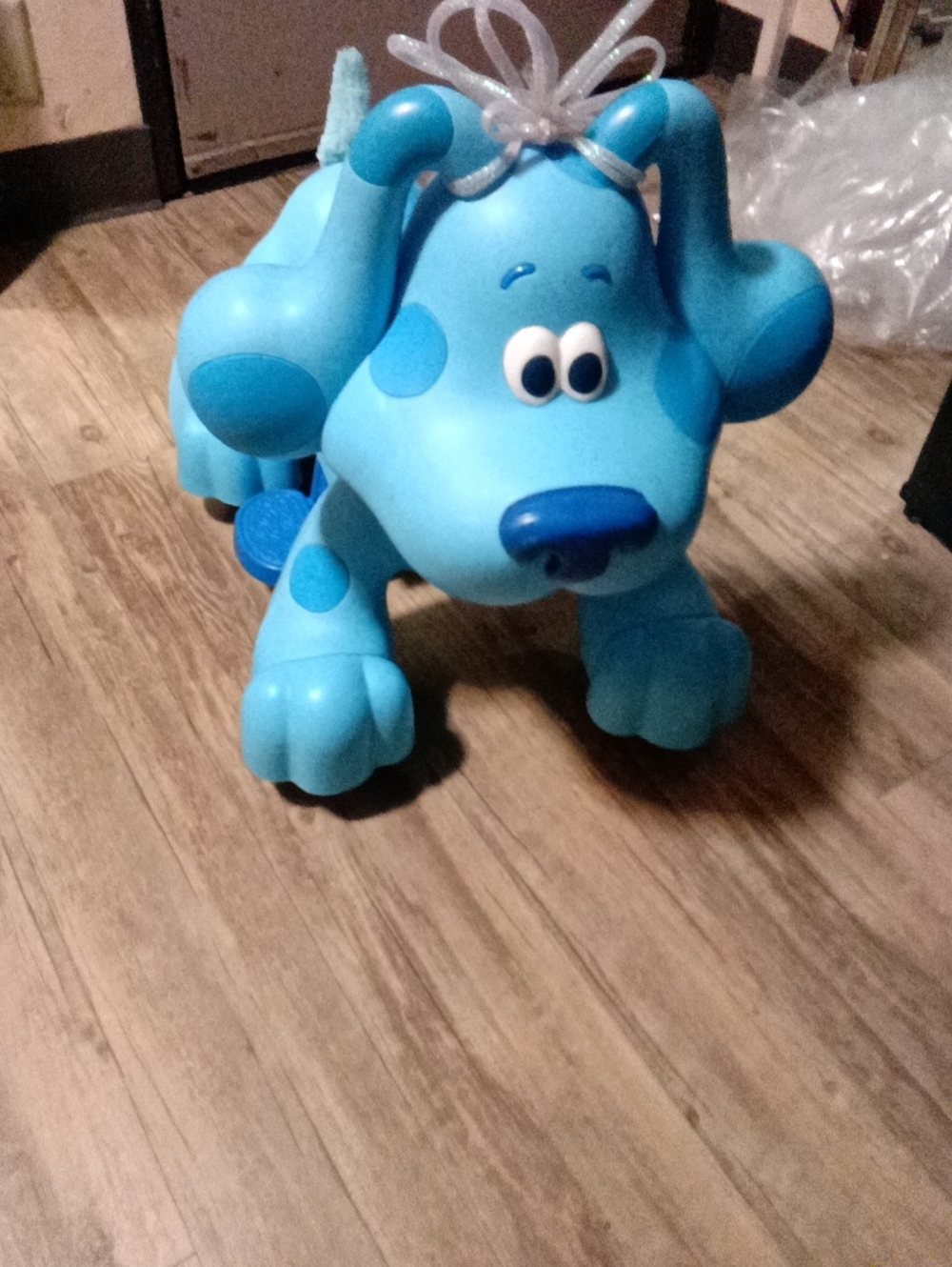Blue Plush Ride-On Puppy Toy - Kids Toys